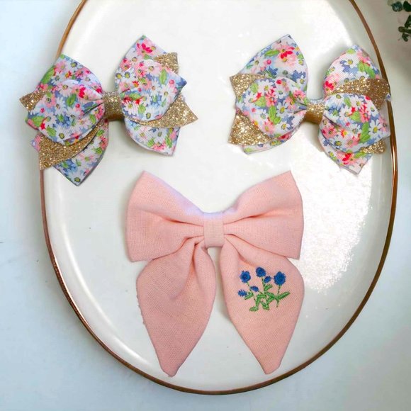 Pink Linen Big Bow Hairband main image 0